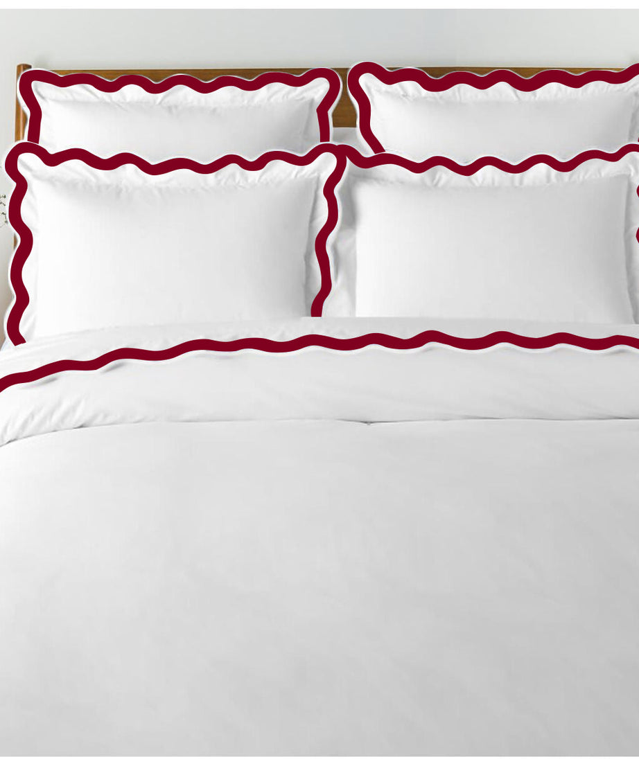 400TC Applique Scalloped Embroidery Cotton Duvet Cover Set