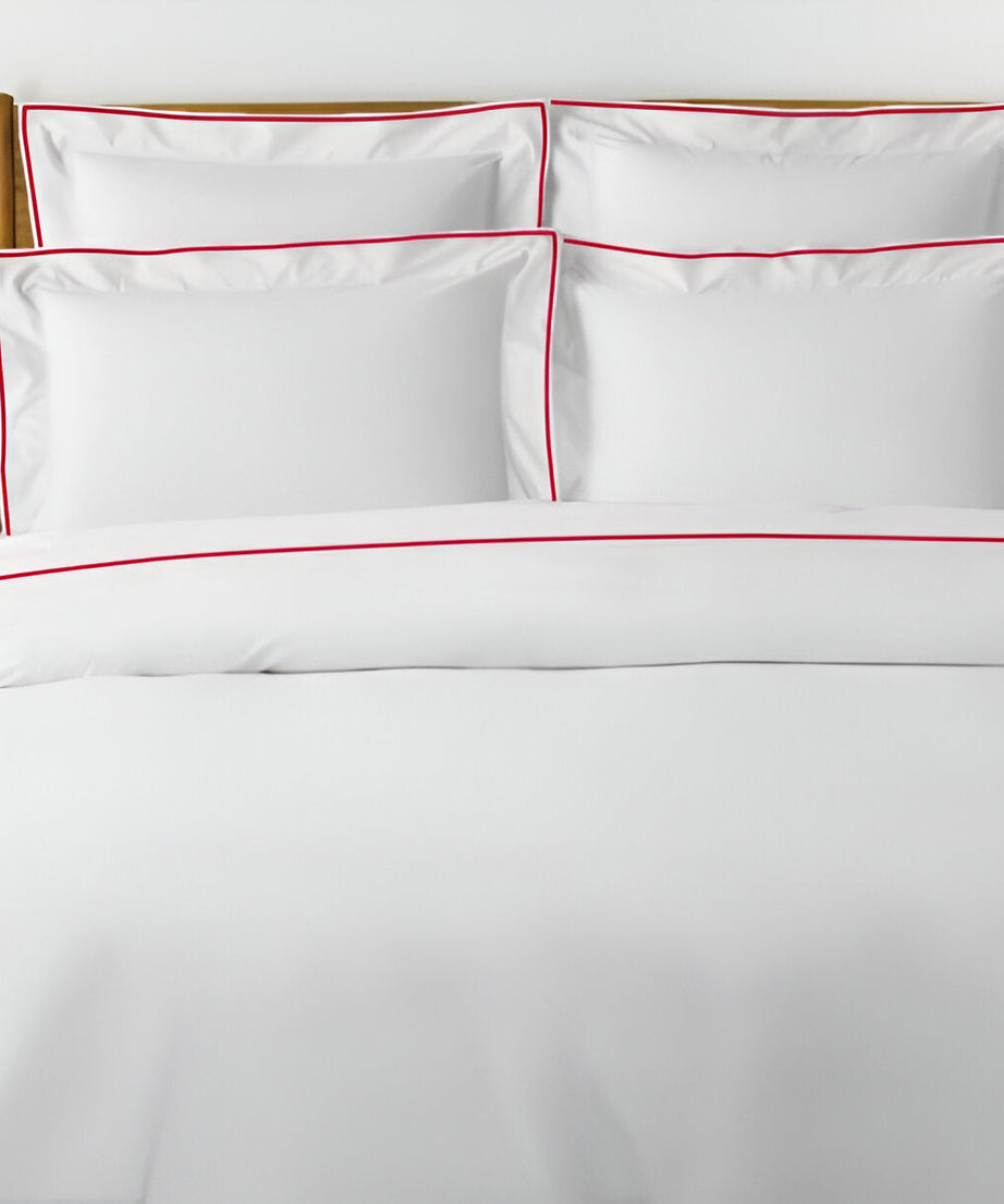 400TC Embroidery Cotton Sateen Solid Duvet Cover Set