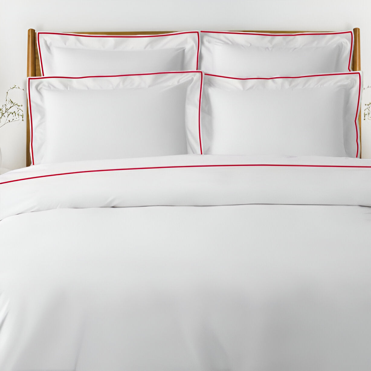 400TC Embroidery Cotton Sateen Solid Duvet Cover Set