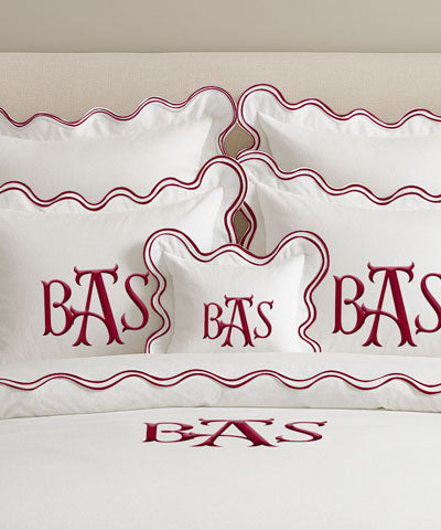 Monogram Cotton Luxurious Double Scallop Duvet Cover