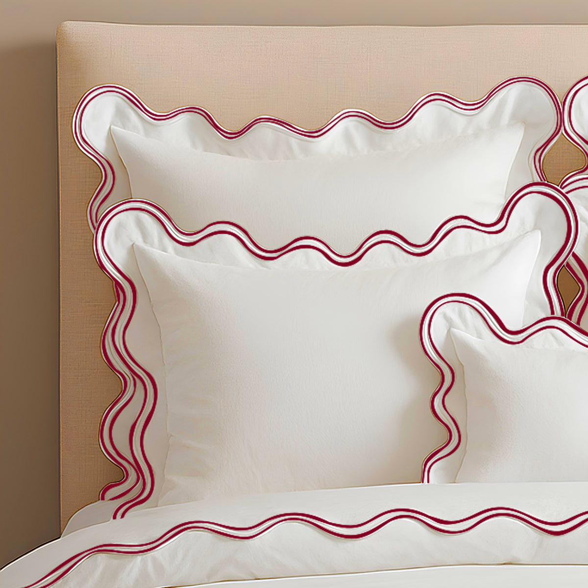 400TC Cotton Sateen Luxurious Double Scalloped Duvet Cover Set