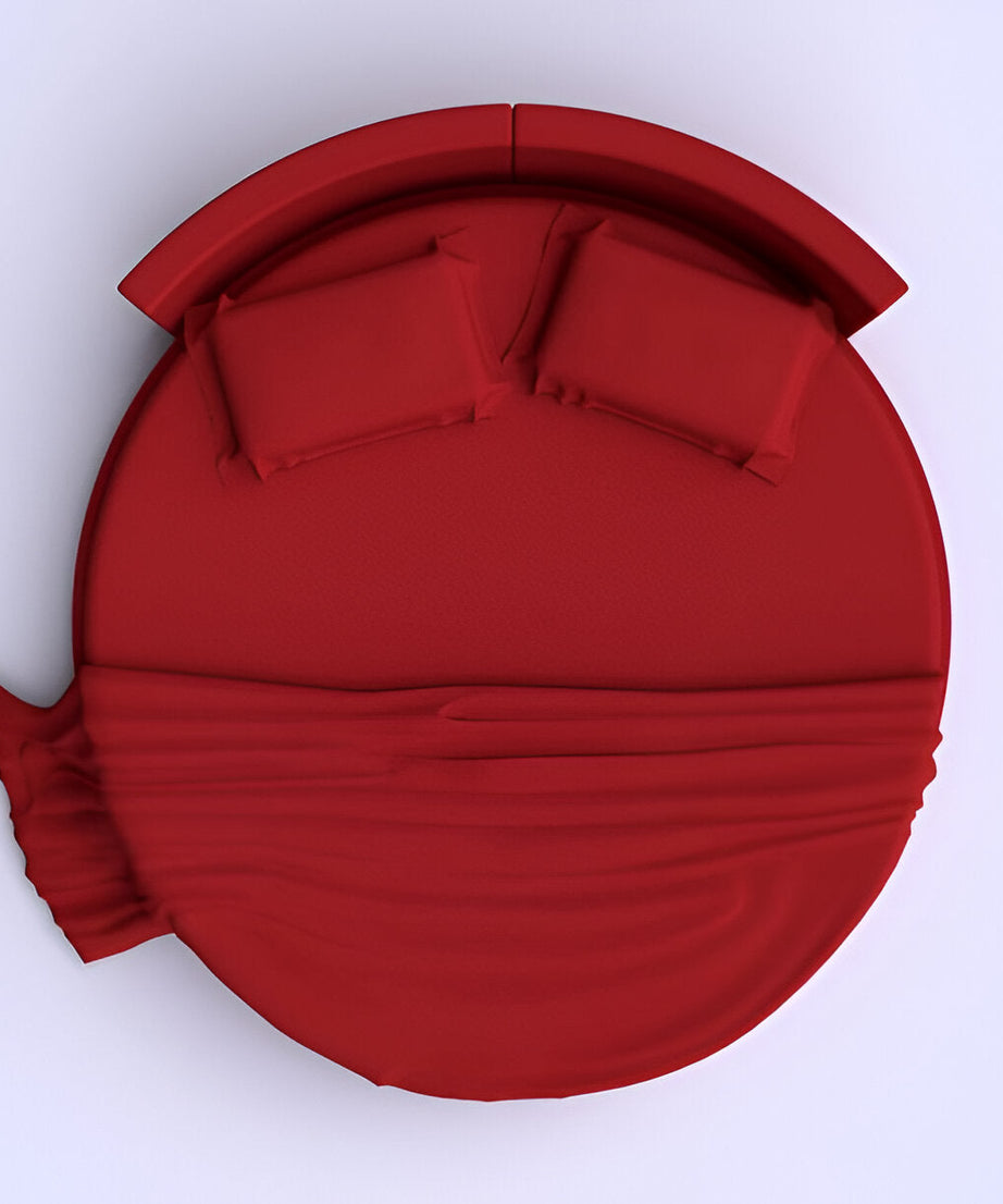 400TC Sateen Solid Cotton Round Duvet Cover Set