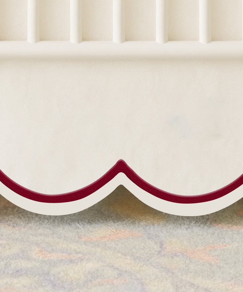 Scallop Embroidery Cotton Crib Skirt