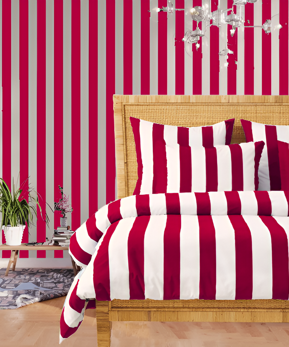400TC Stripe Border Frame Cotton Sateen Duvet Cover Set