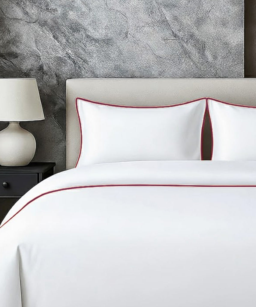 400 TC 100% Tencel Soft Silk Piping Duvet Cover Set