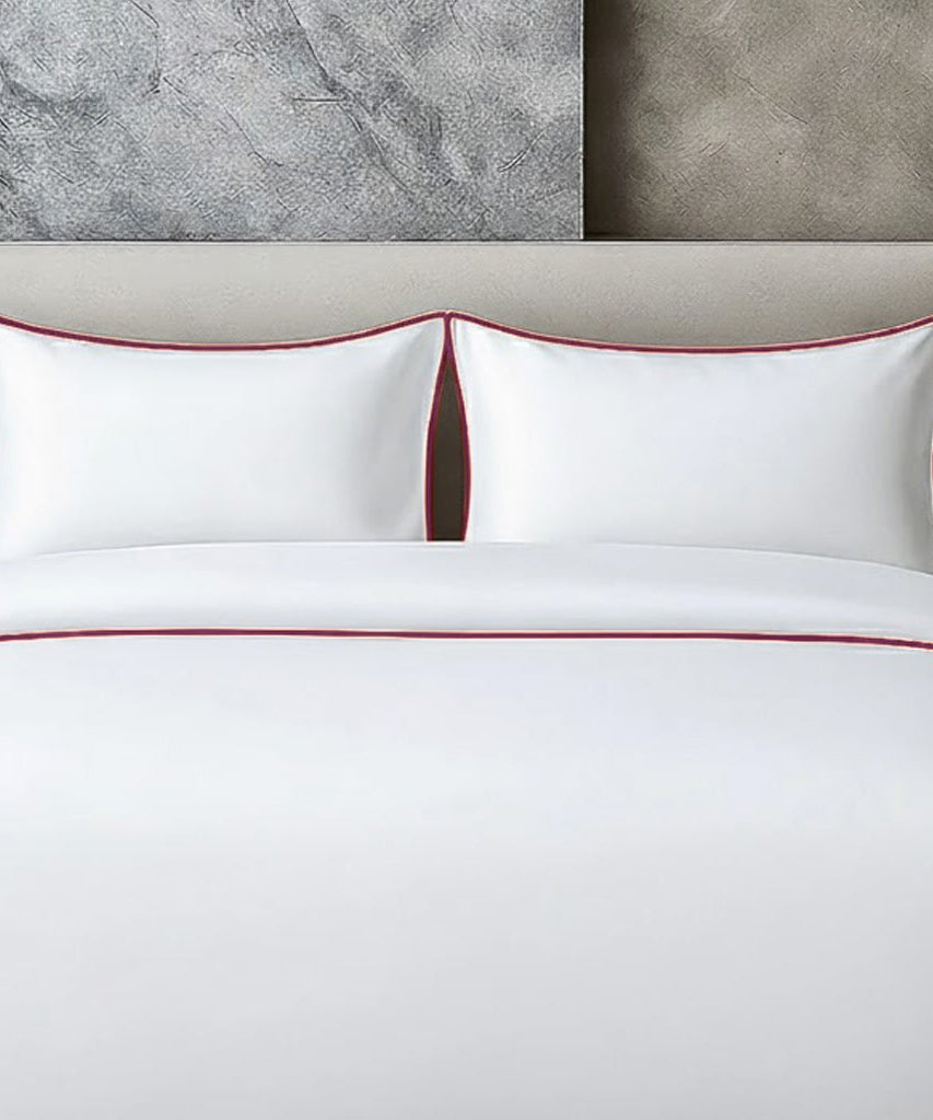 400 TC 100% Tencel Soft Silk Piping Duvet Cover Set