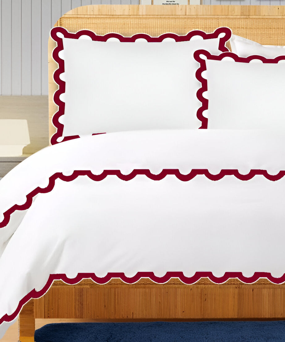 400TC U Shape Applique Embroidery Cotton Duvet Cover Set