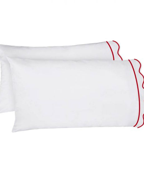 400TC Cotton Scallop Embroidery & Border Sateen Solid Sheet Set