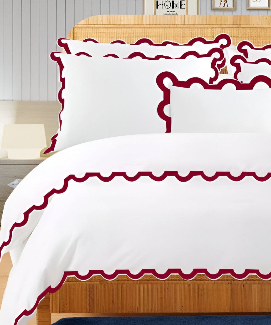 400TC U Shape Applique Embroidery Cotton Duvet Cover Set