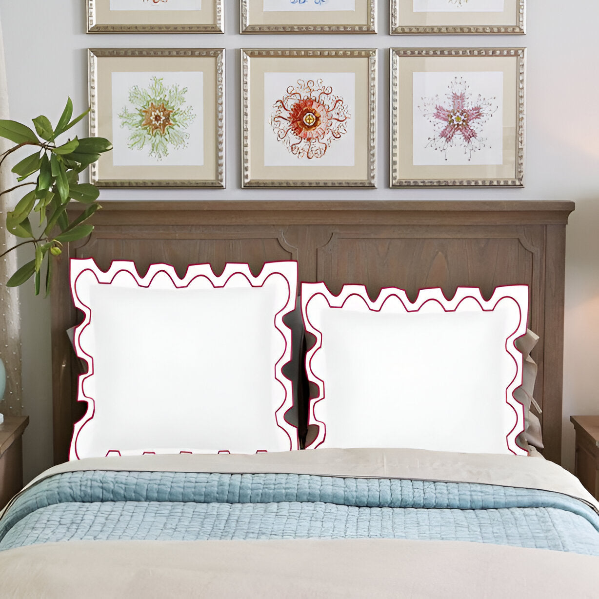 400TC Zig & Zag U Shape Embroidery Cotton Duvet Cover Set