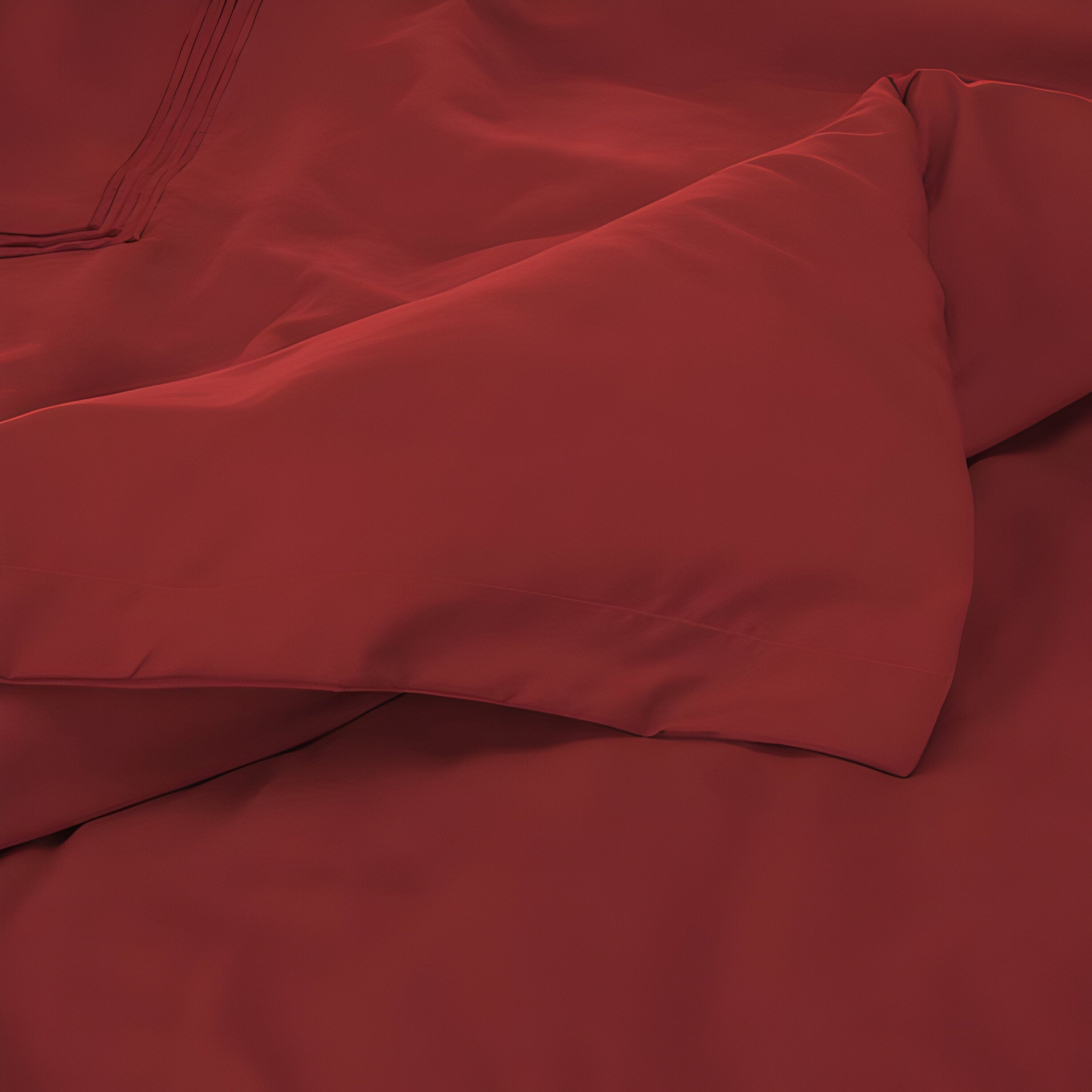 400TC Cotton Luxurious Triple Embroidery Sateen Solid Duvet Cover Set