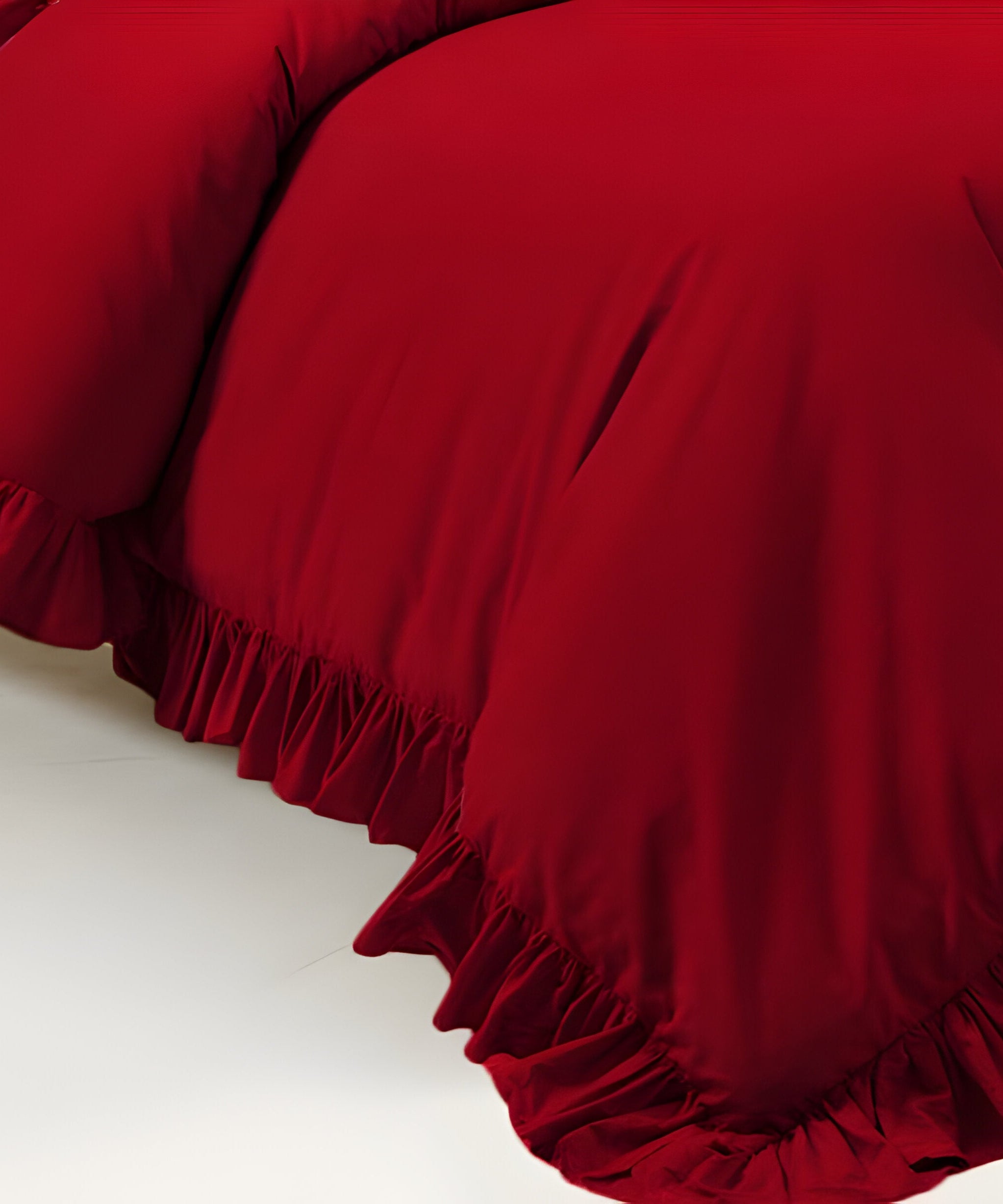400TC Cotton Sateen Ruffle Duvet Cover Set