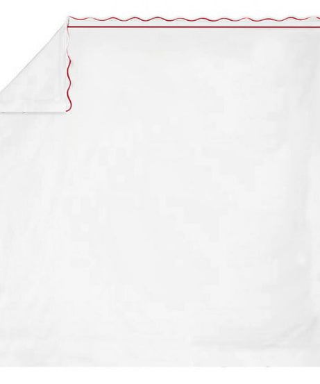 400TC Cotton Scallop Embroidery & Border Sateen Solid Sheet Set