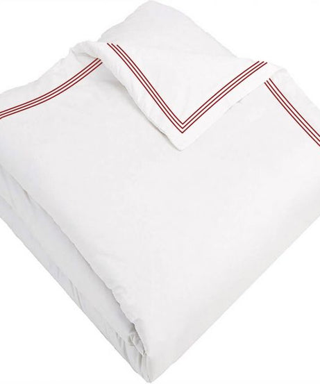 400TC Cotton Triple Edge Embroidery Sateen Solid Duvet Cover Set