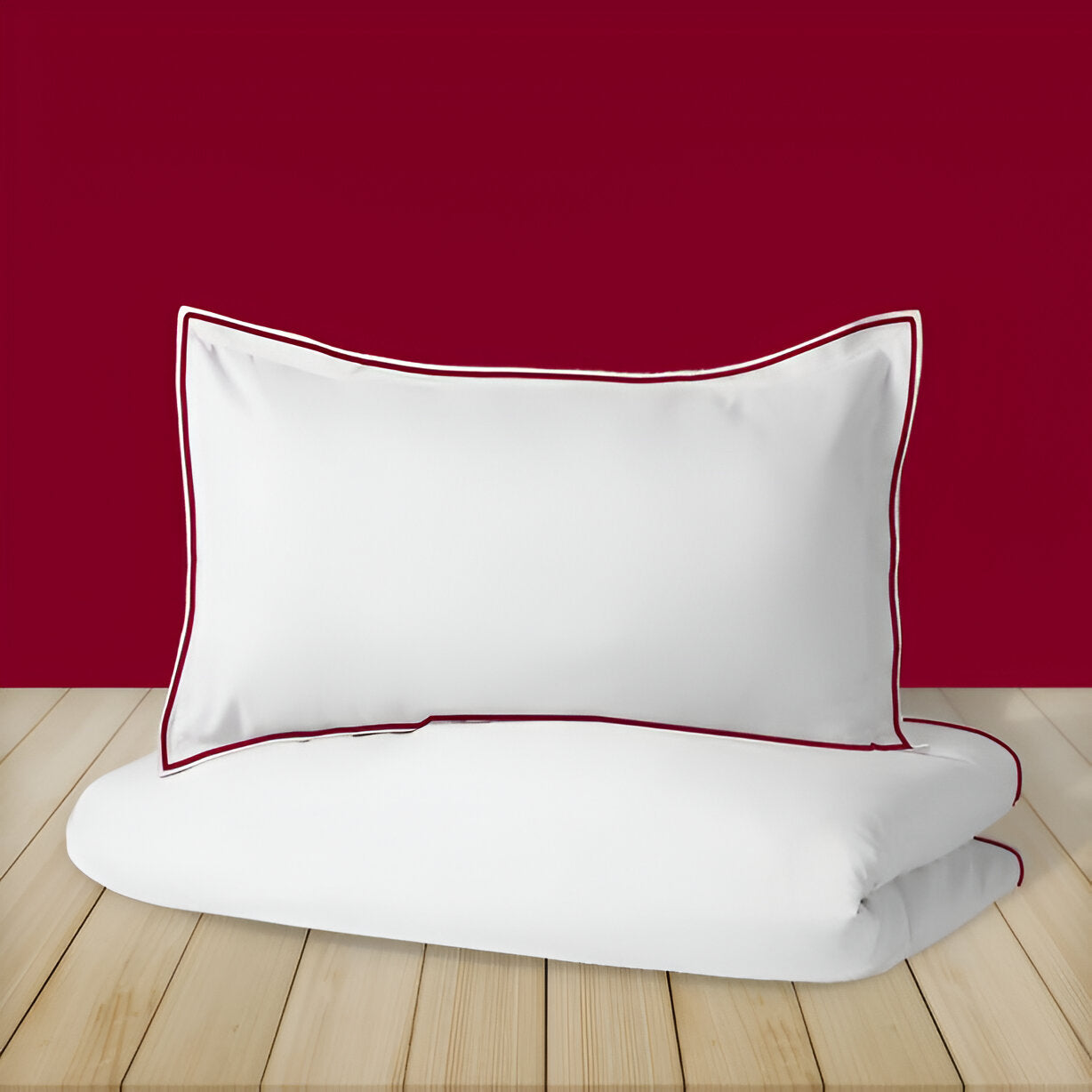400TC Embroidery Cotton Sateen Solid Duvet Cover Set