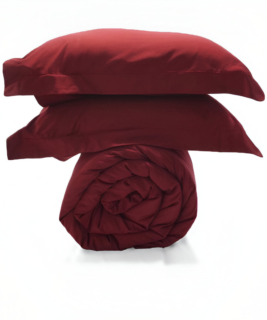 400TC Sateen Solid Cotton Round Duvet Cover Set
