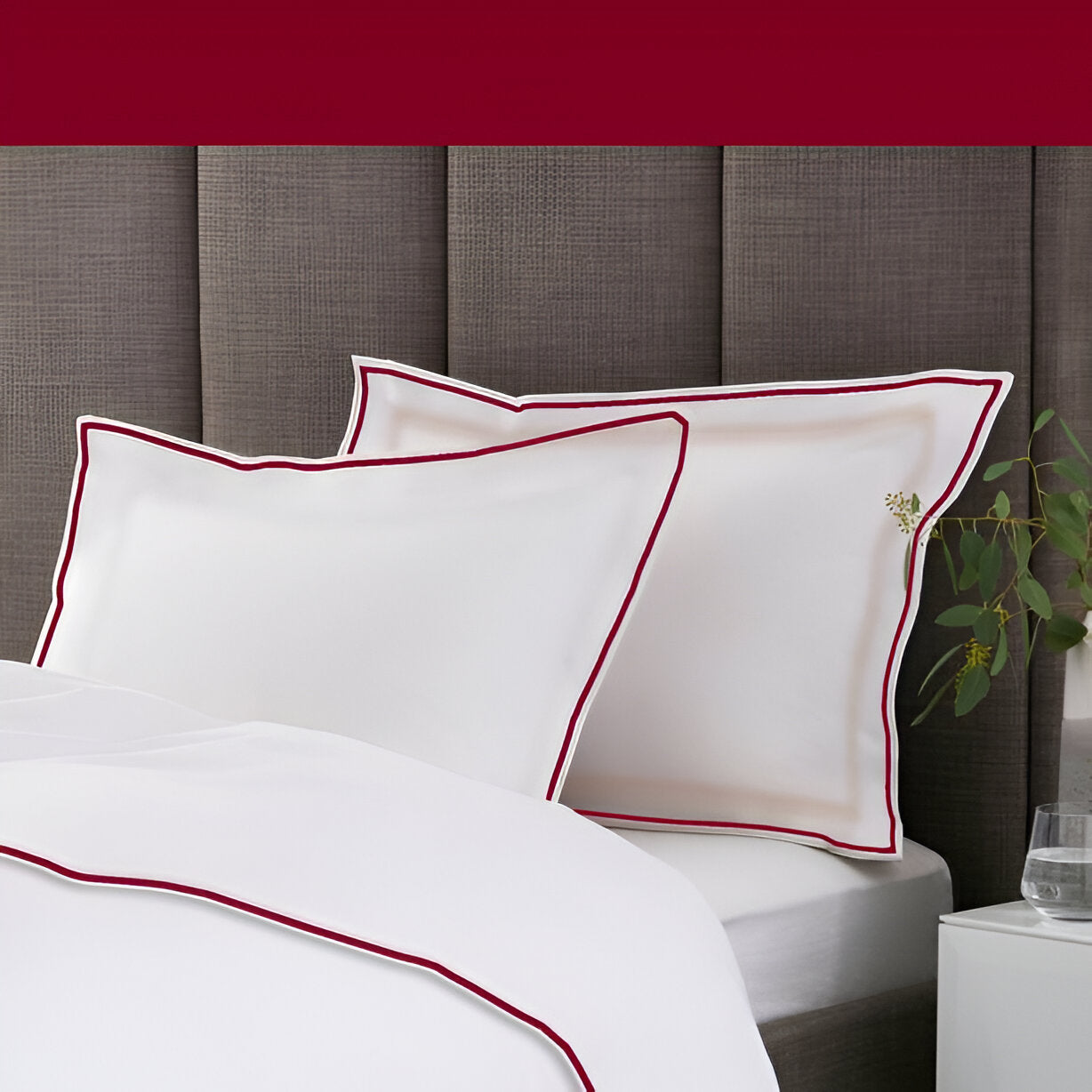 400TC Embroidery Cotton Sateen Solid Duvet Cover Set