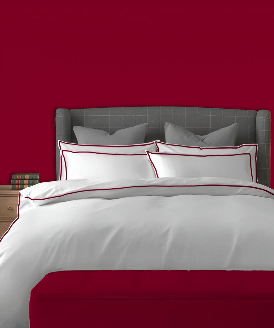 400TC Embroidery Cotton Sateen Solid Duvet Cover Set