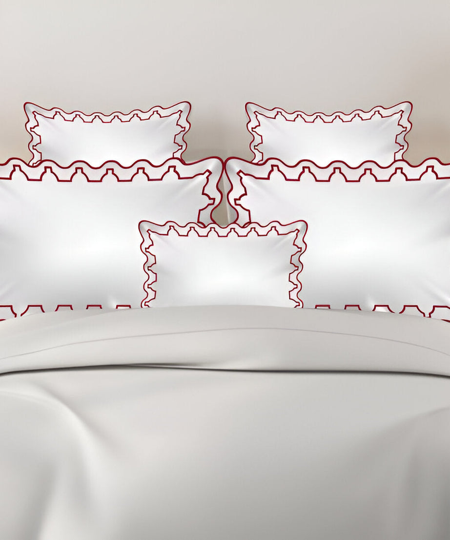 Imaginary Scallop 400TC Cotton Embroidery Sateen Solid Duvet Cover Set