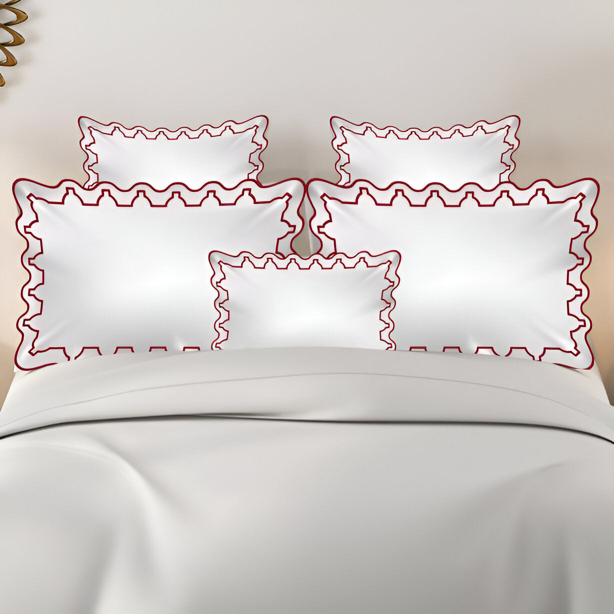 Imaginary Scallop 400TC Cotton Embroidery Sateen Solid Duvet Cover Set