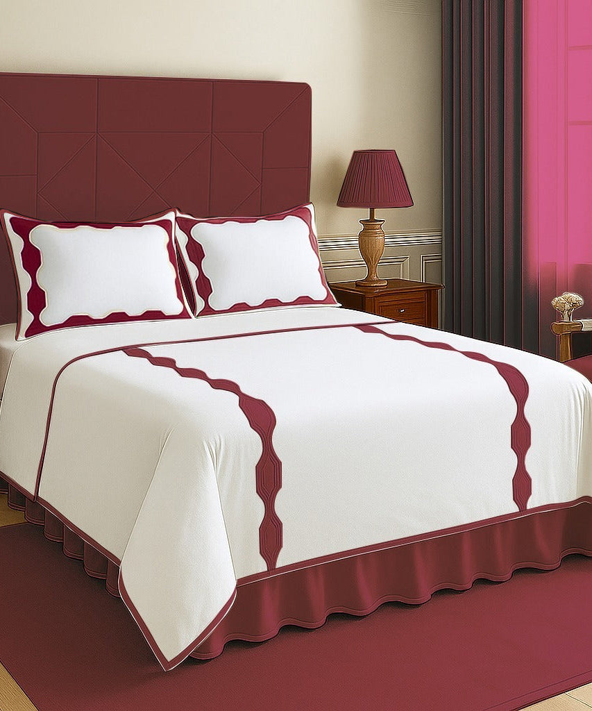 Hexagonal Applique Border Cotton Duvet Cover Set