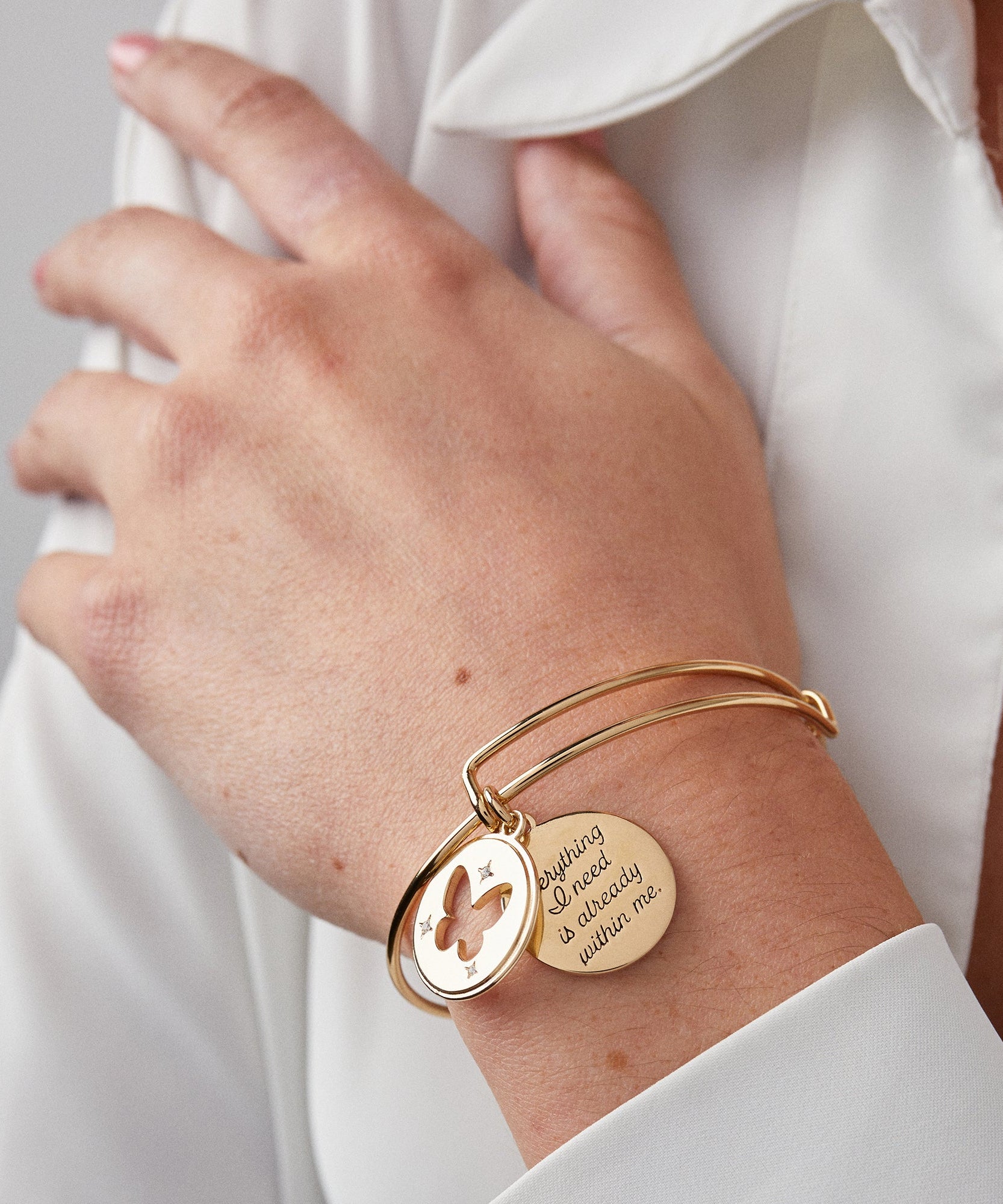 Hidden Message Butterfly Affirmation Bangle