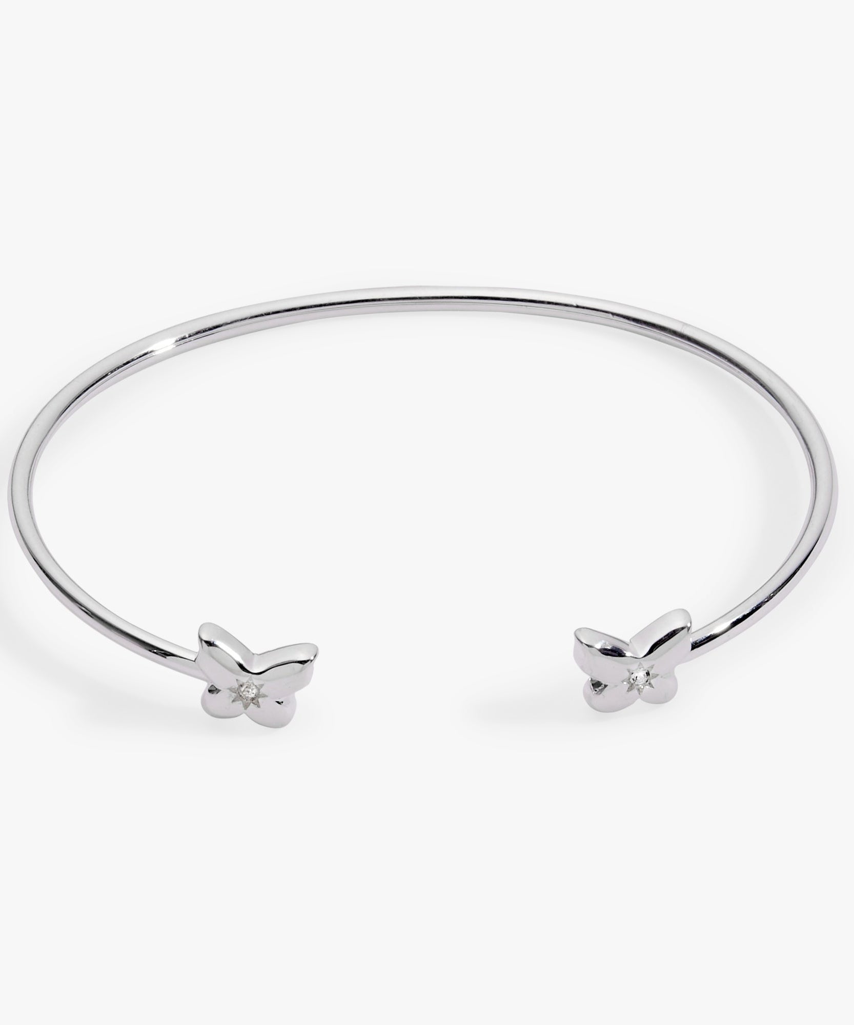 Puffy Butterfly Crystal Flex Cuff Bracelet