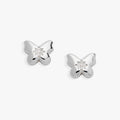 Puffy Butterfly Crystal Stud Earrings