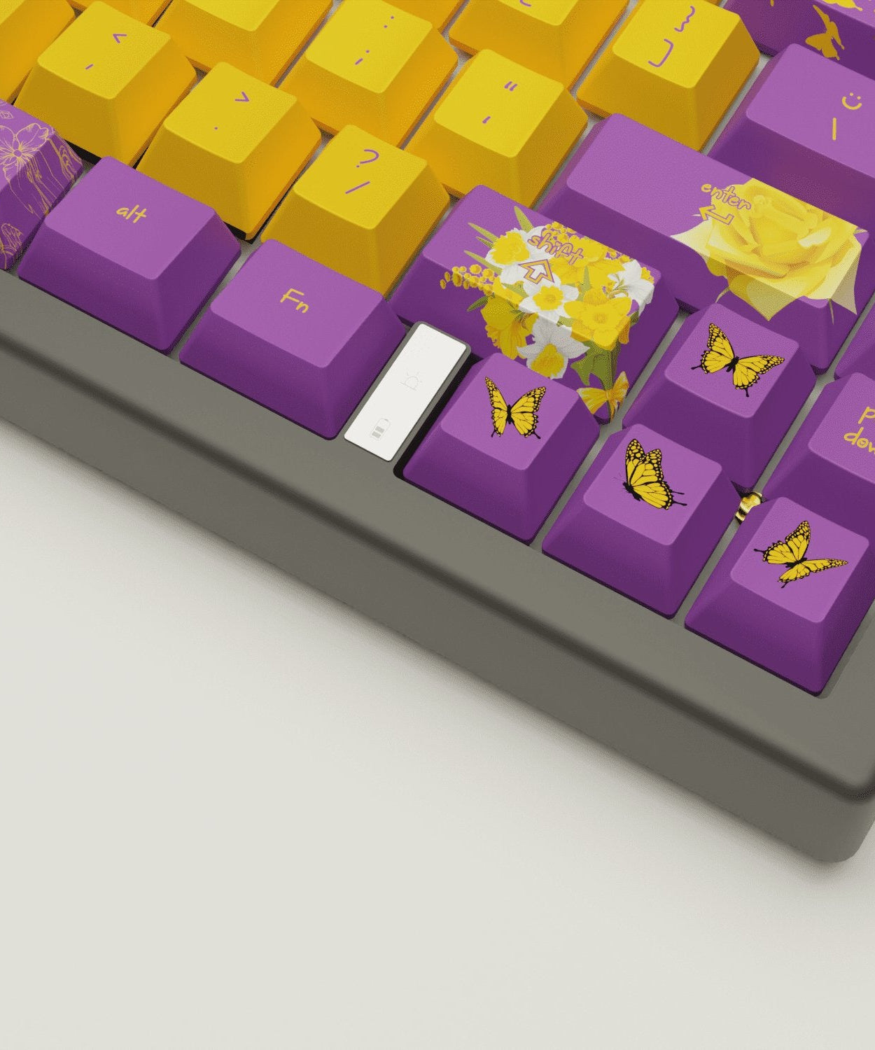 Butterfly Design Keycaps and Mechanical Keyboard
