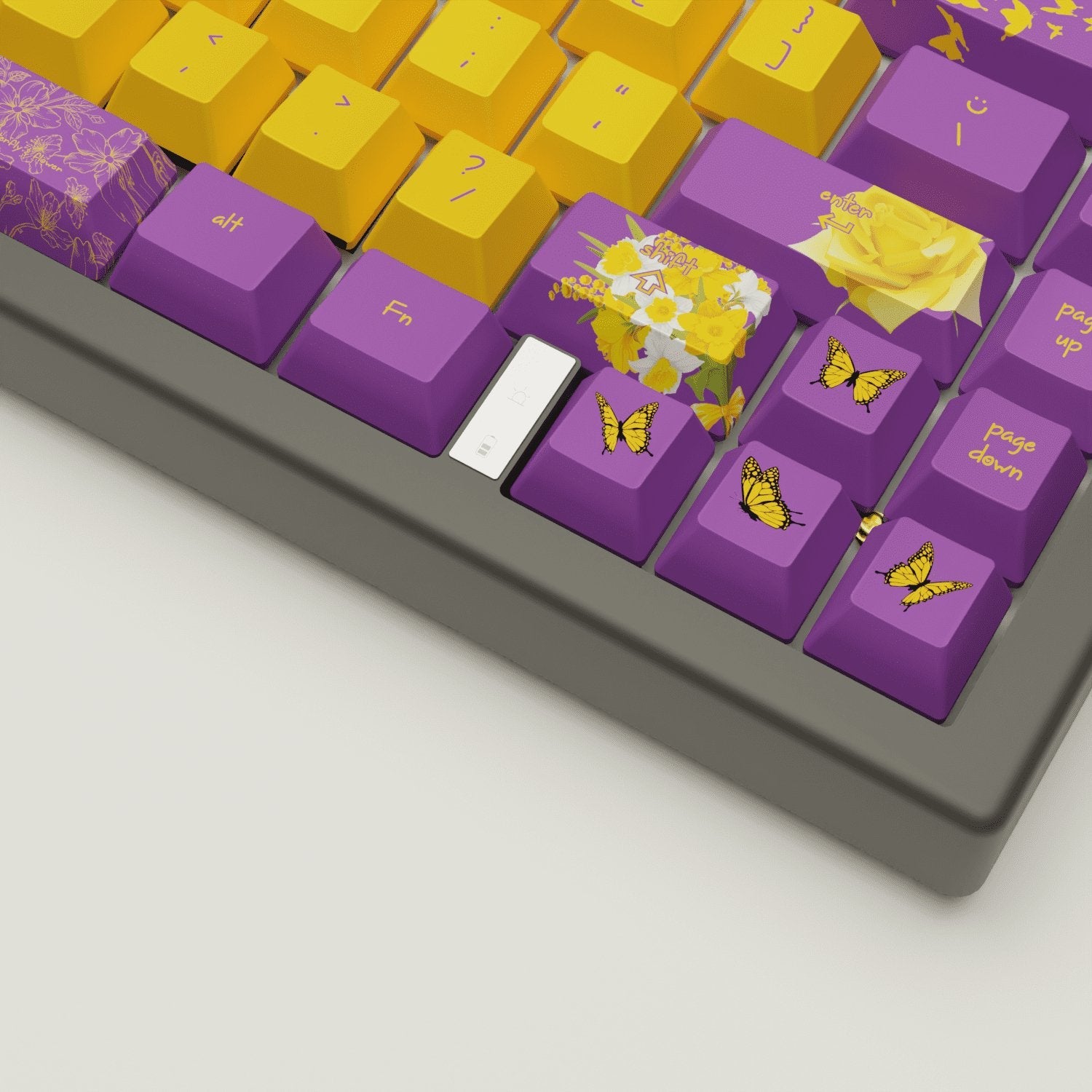Butterfly Design Keycaps and Mechanical Keyboard