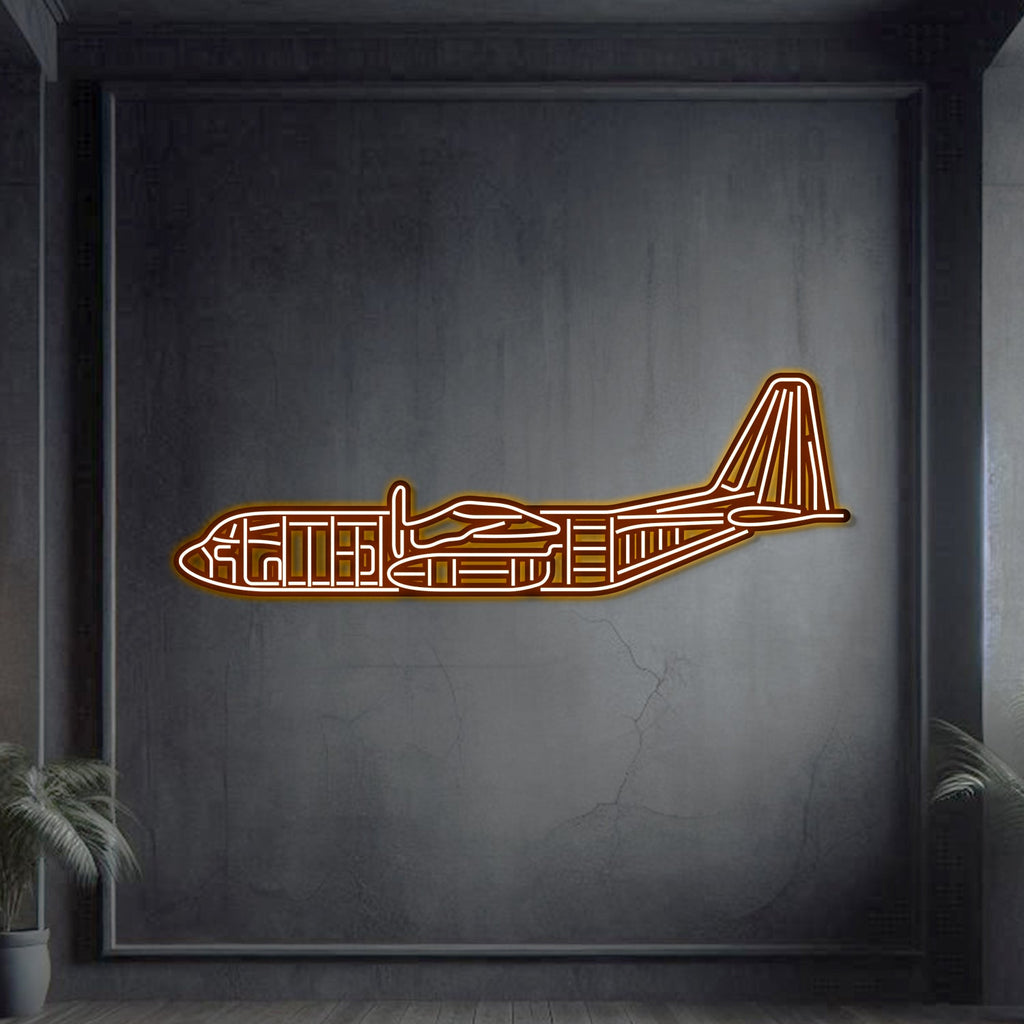 C-130 Metal Neon Aircraft Wall Art - NCN0019