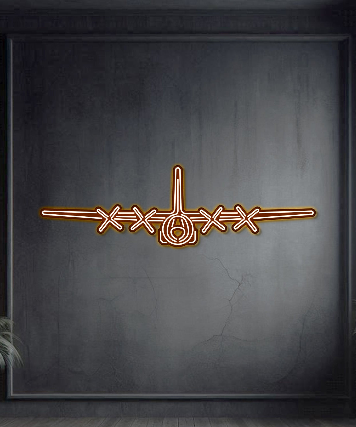 C-130H Hercules Metall-Neon-Wandkunst – NCN0020