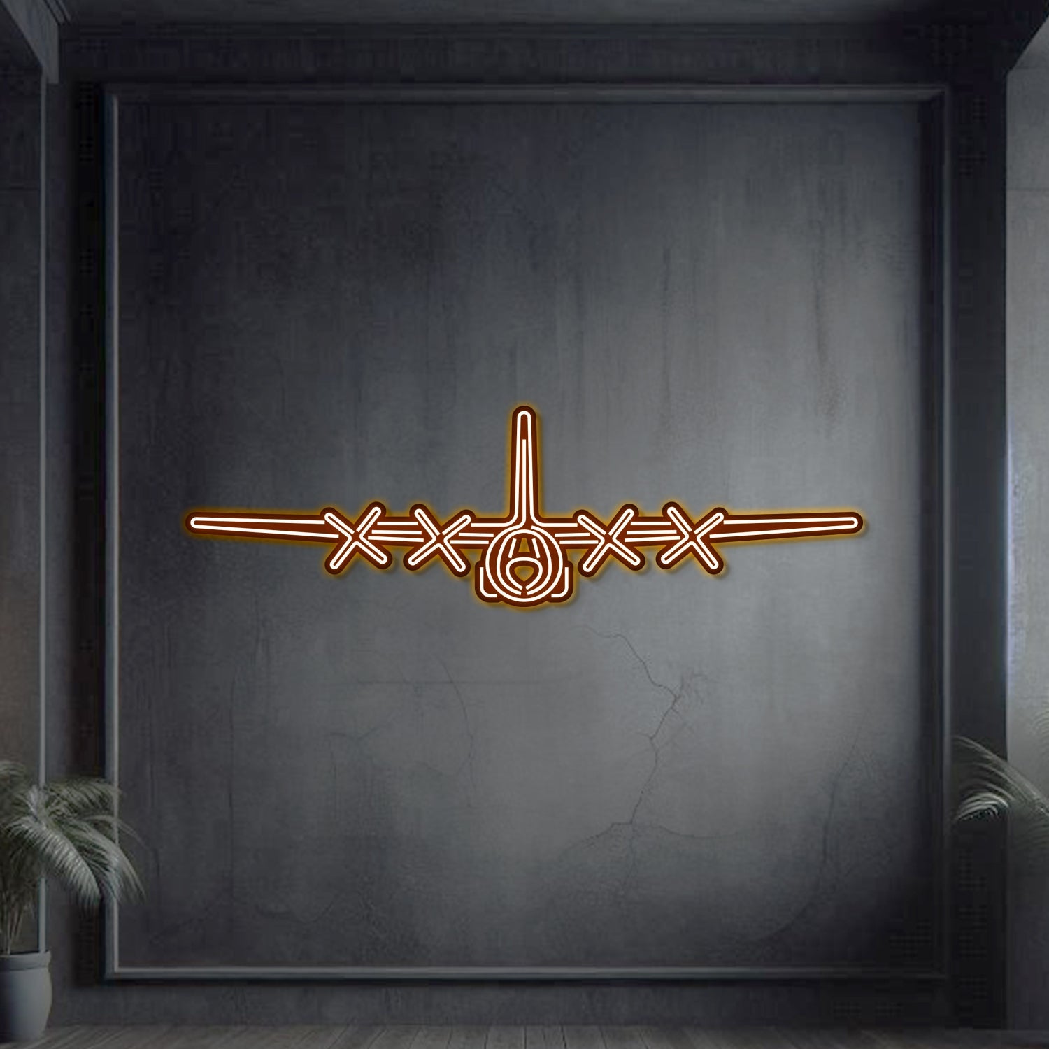 C-130H Hercules Metall-Neon-Wandkunst – NCN0020