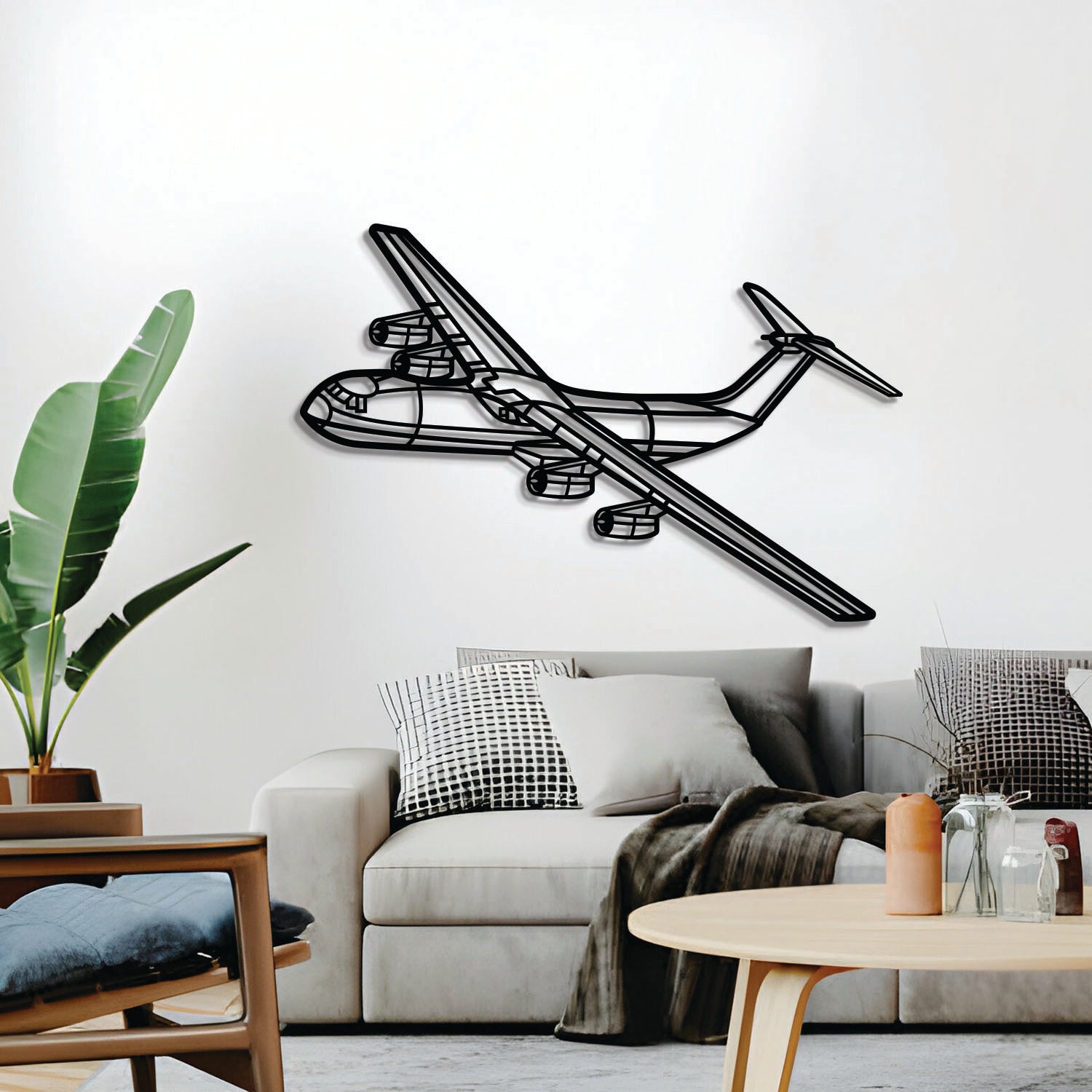 C-141B Starlifter Angle Metall Flugzeug Wandkunst - NCP0532