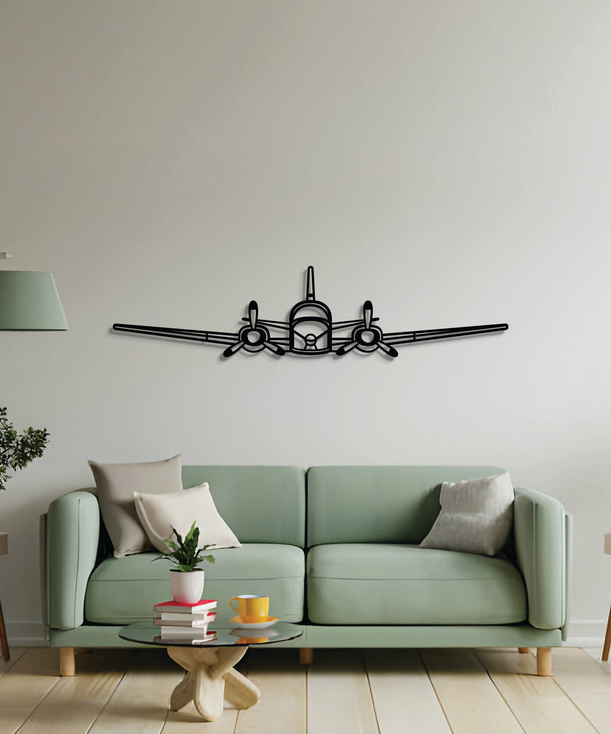 C50 Twin Bonanza Excalibur Flugzeug Wanddeko aus Metall für vorne - NCP0529