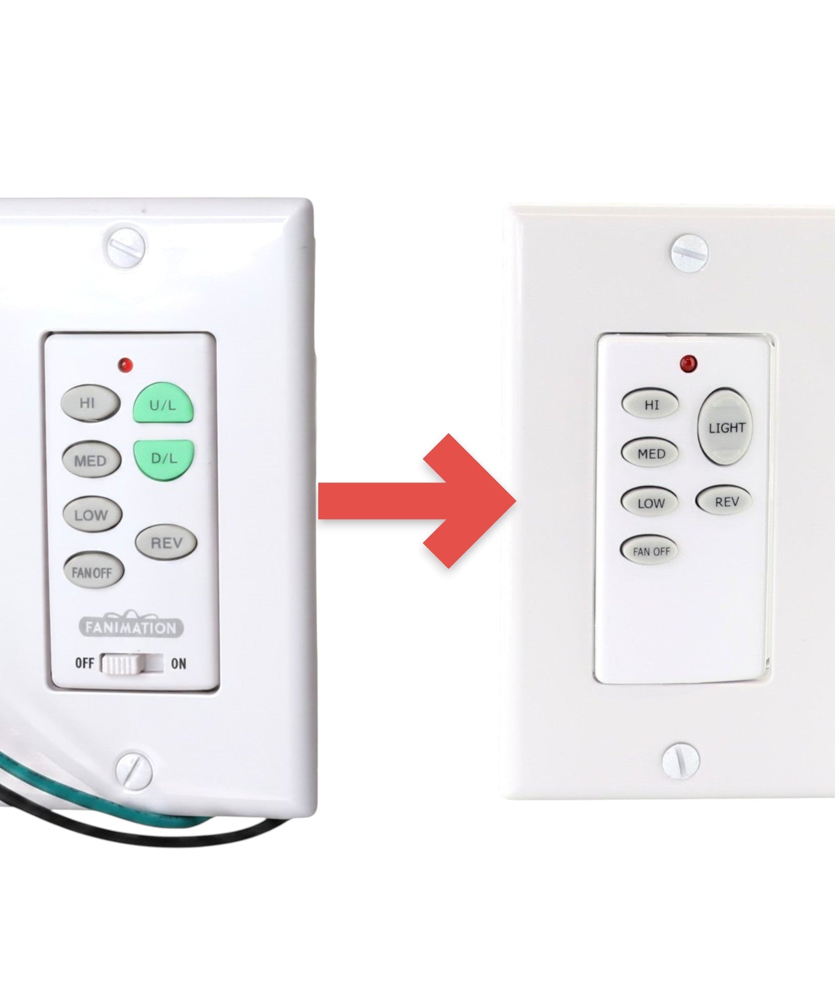 Anderic Substitute for Fanimation C23 Wall Switch Ceiling Fan Remote Control with UP & DOWN light and Rev UC-9051T [CHQ9051T Wireless]