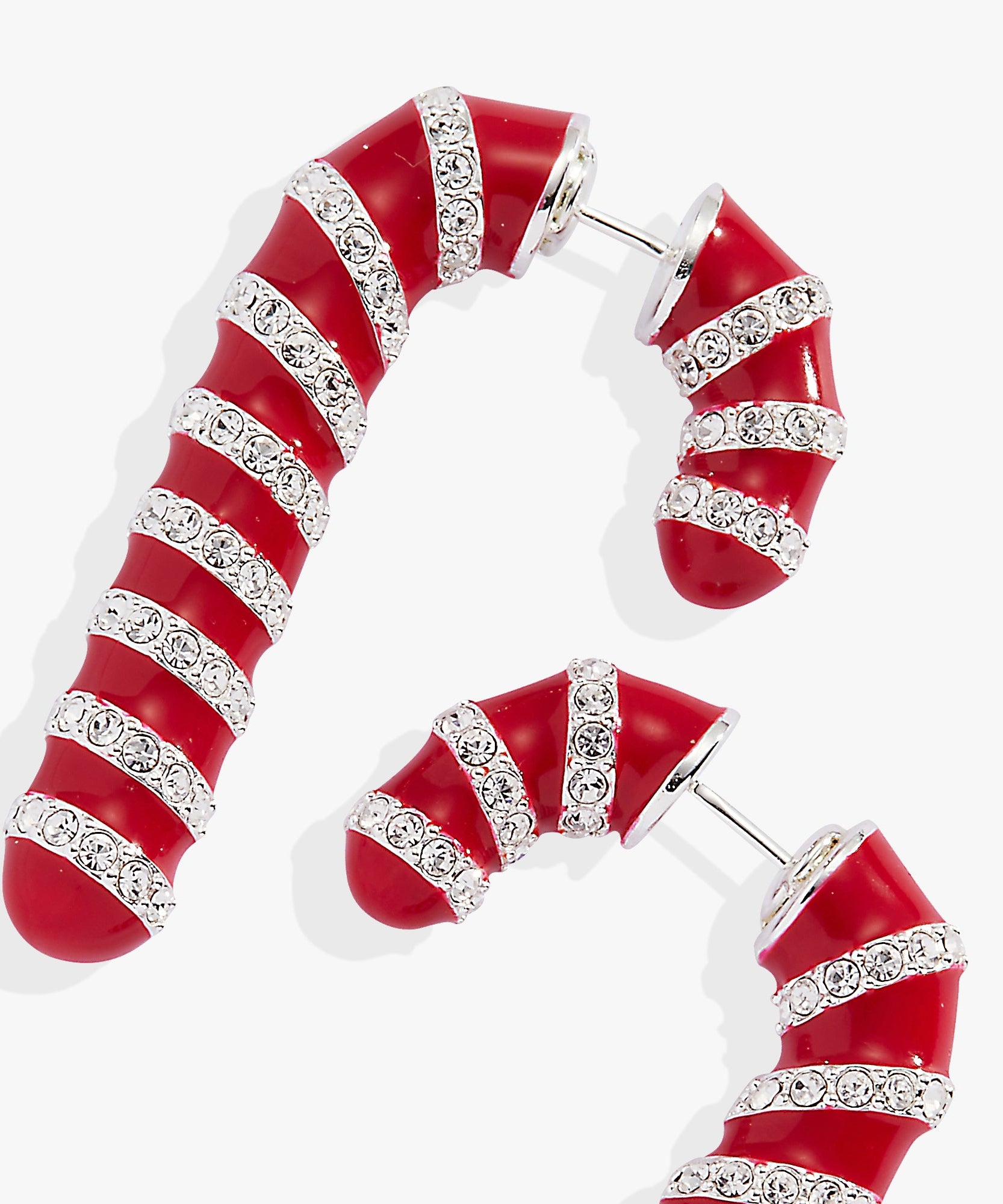 Candy Cane Front-Back Earrings