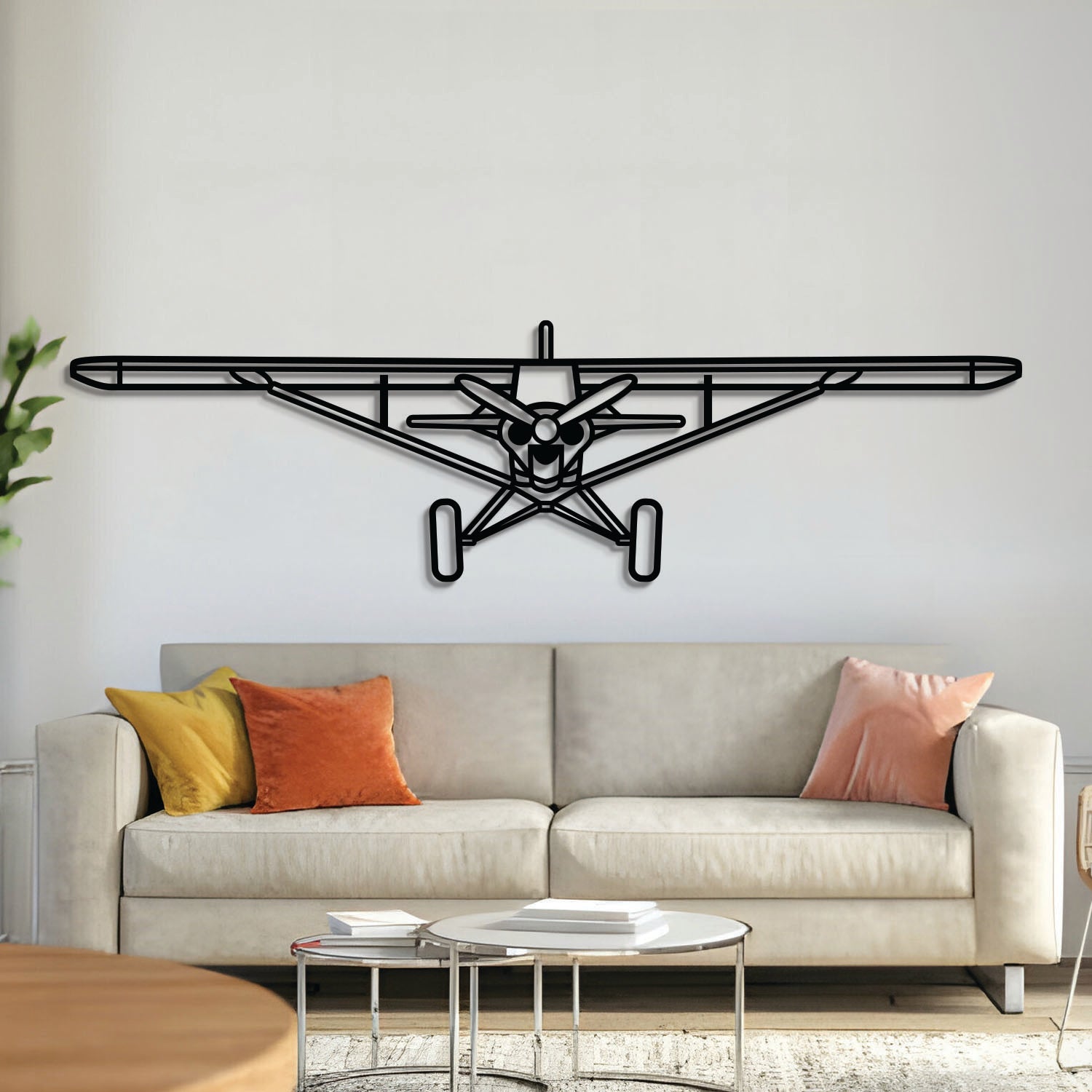 Carbon Cub Front Metallflugzeug Wandkunst - NCP0535