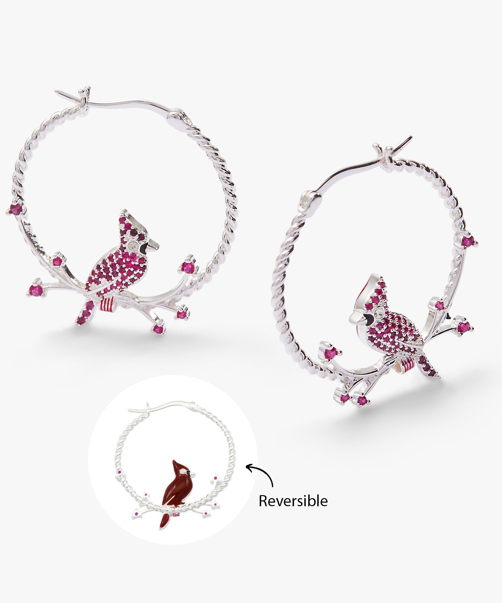 Cardinal Reversible Hoop Earrings