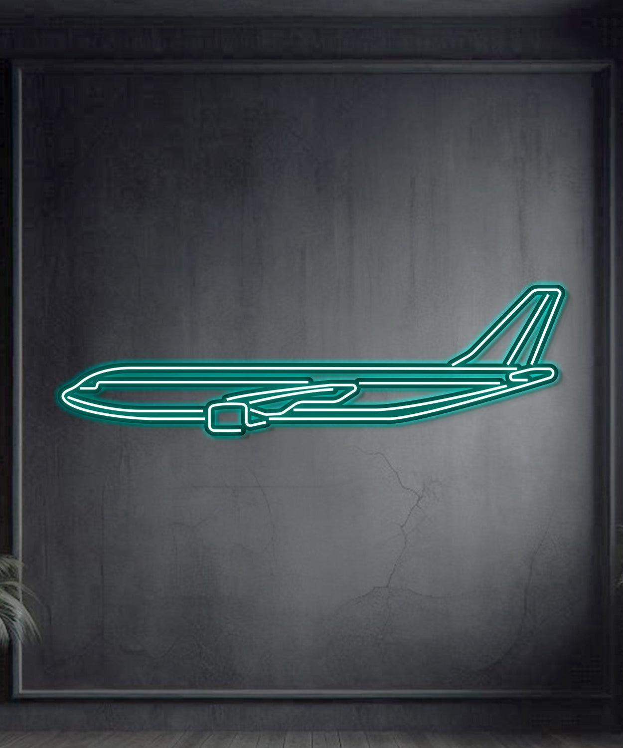 A300-600F Metall Neon Flugzeug Wandkunst - NCN0007