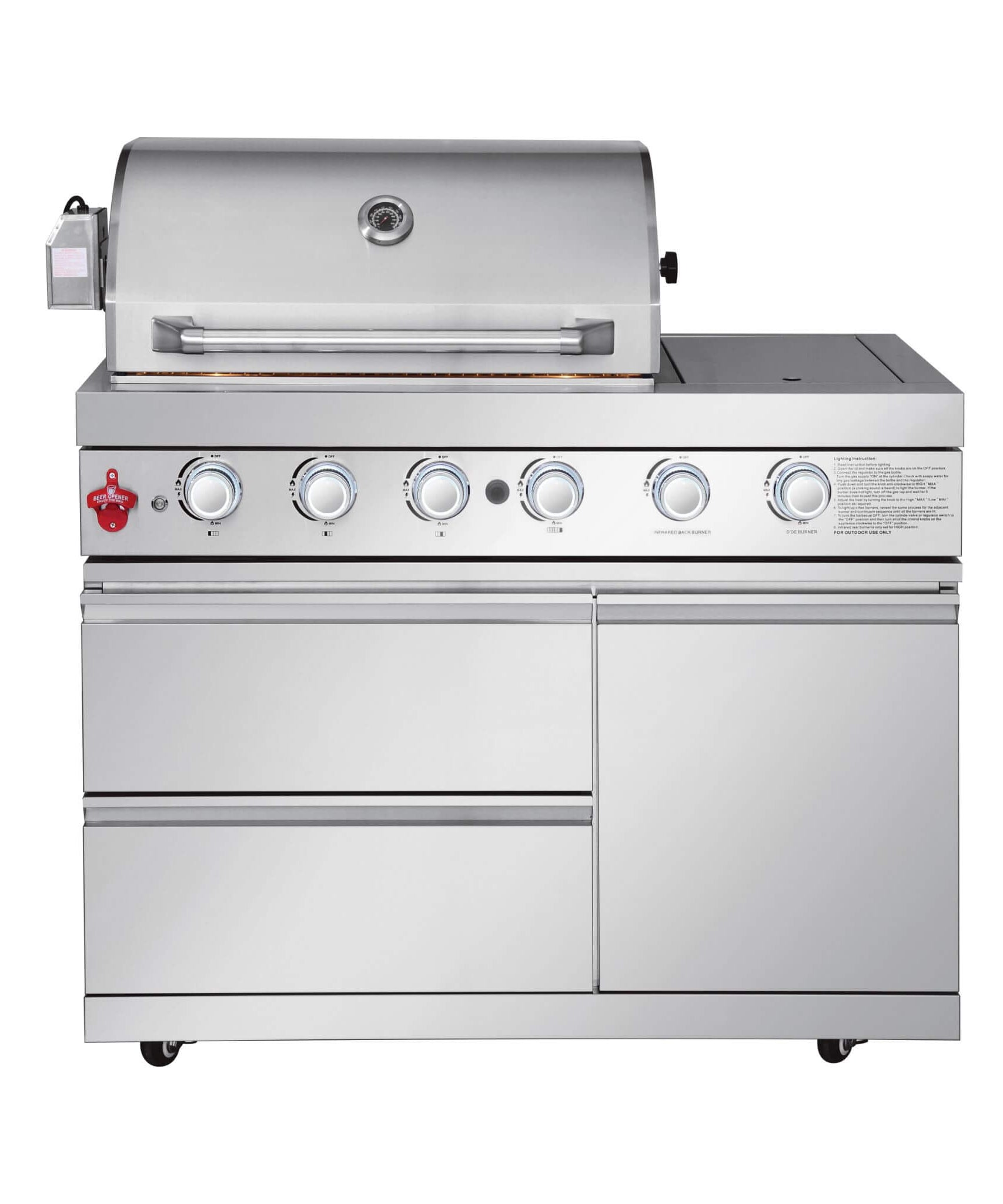 Castelle Flame Deluxe 4-Burner 72000 BTU Stainless Steel Liquid Propane Grill Island (SAK31425)