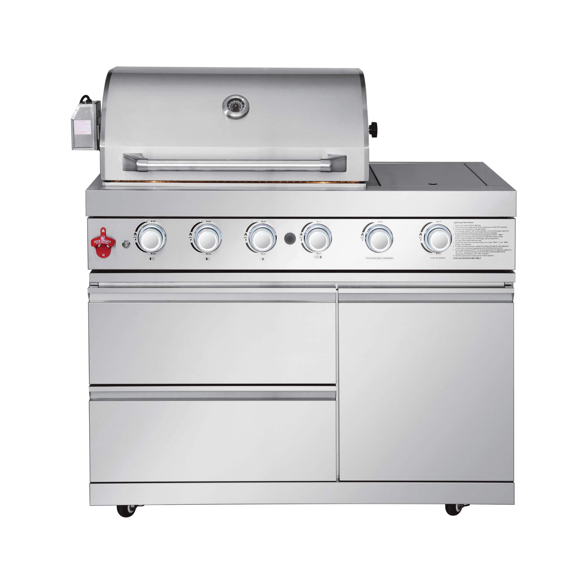 Castelle Flame Deluxe 4-Burner 72000 BTU Stainless Steel Liquid Propane Grill Island (SAK31425)