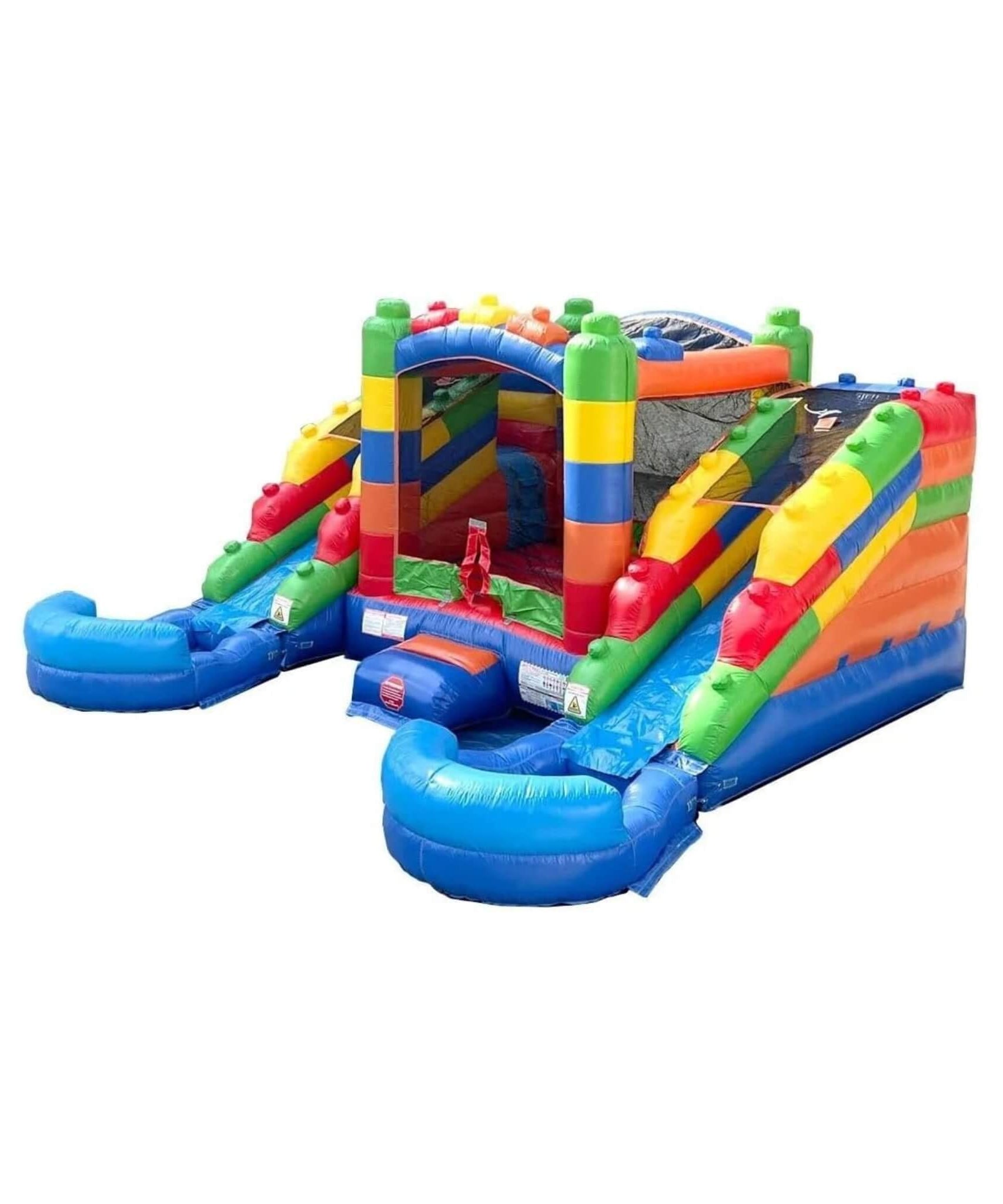 16FT Castle Bounce House With Dual Slides, Blower And Pool Combo (SAK56319)