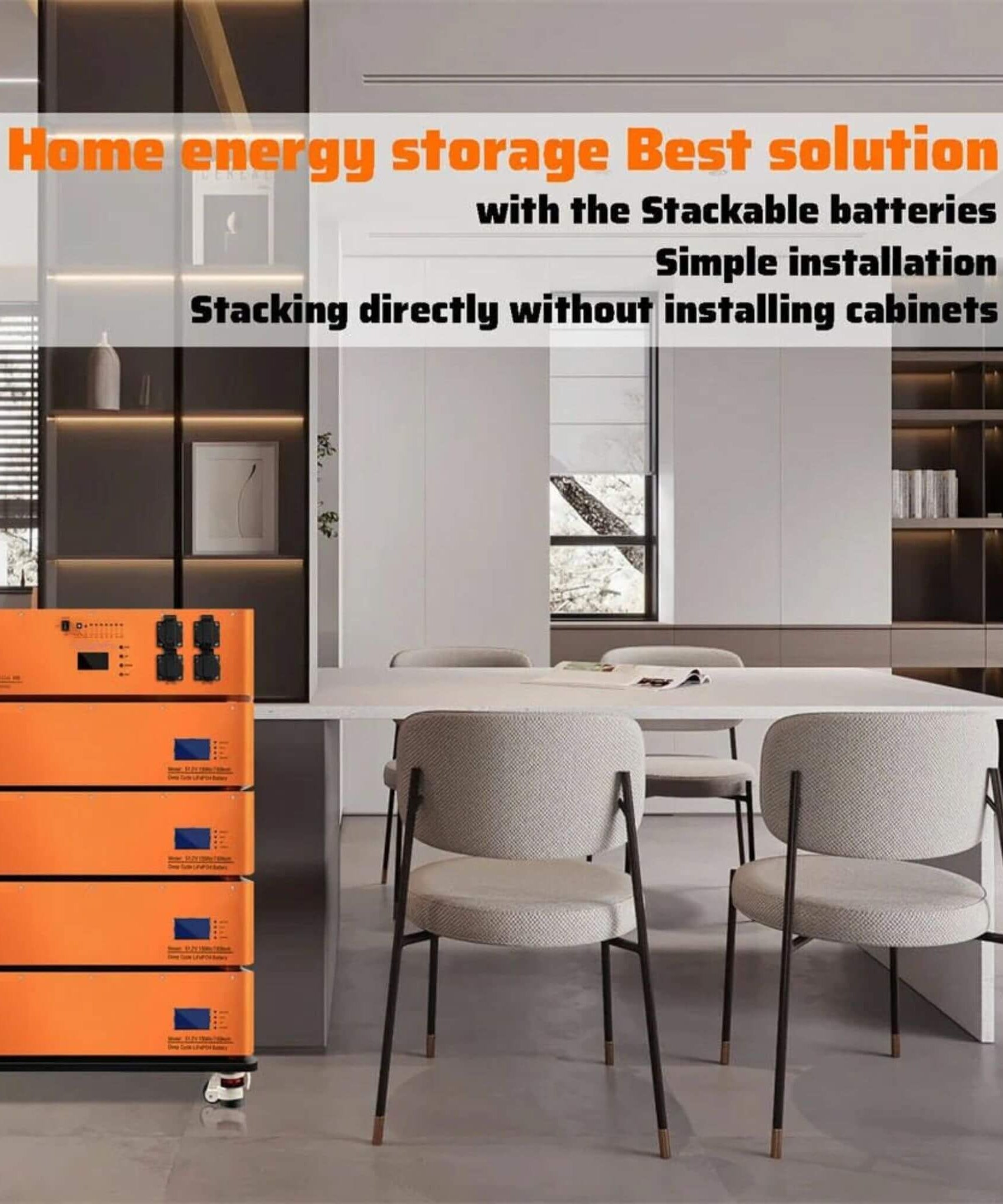 CE 48V600AH Stackable LiFEPO4 Lithium Battery With 6KW Invertor For RV & Energy Storage (SAK58730)