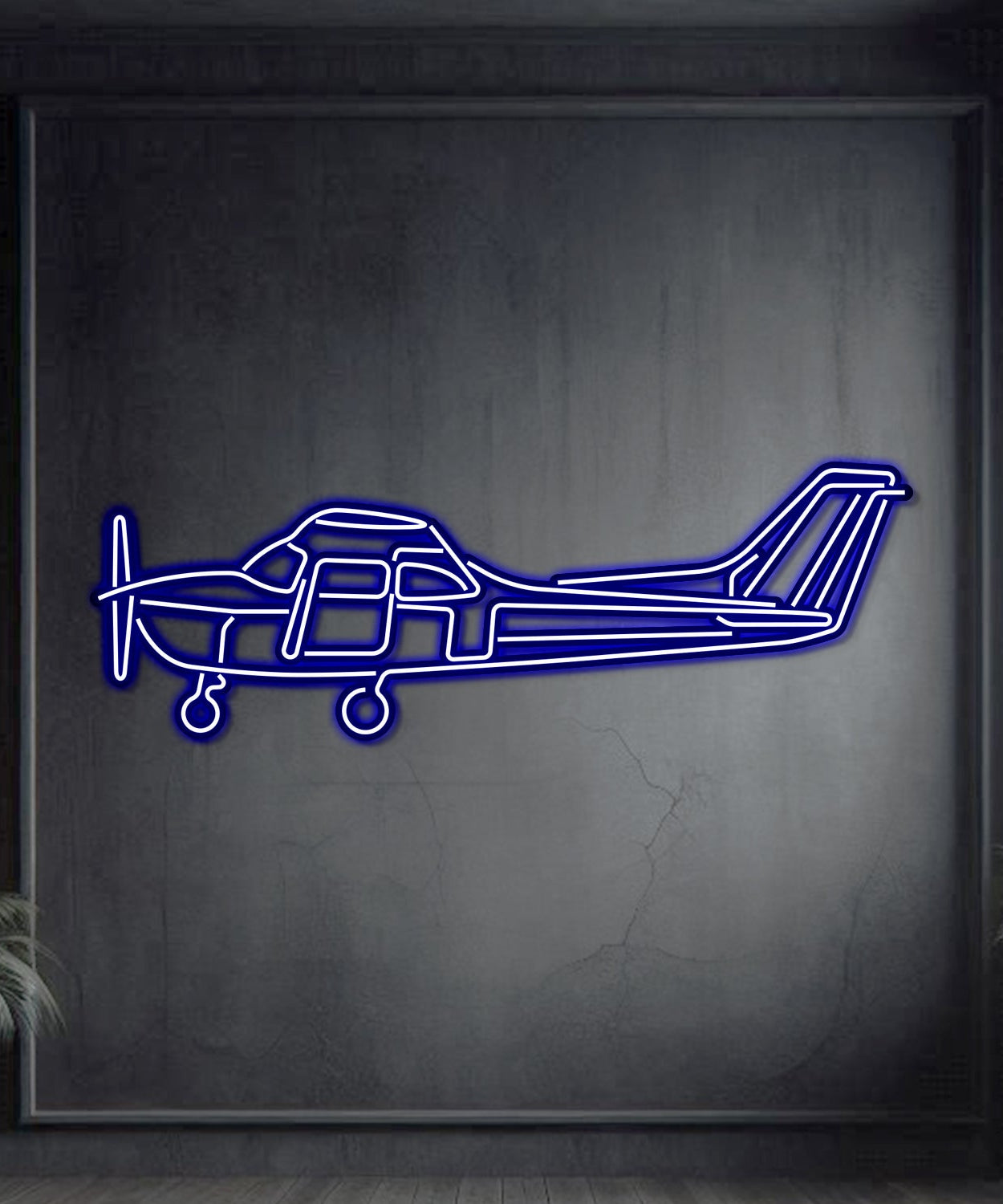 Skyhawk 172 Metall Neon Flugzeug Wandkunst - NCN0061