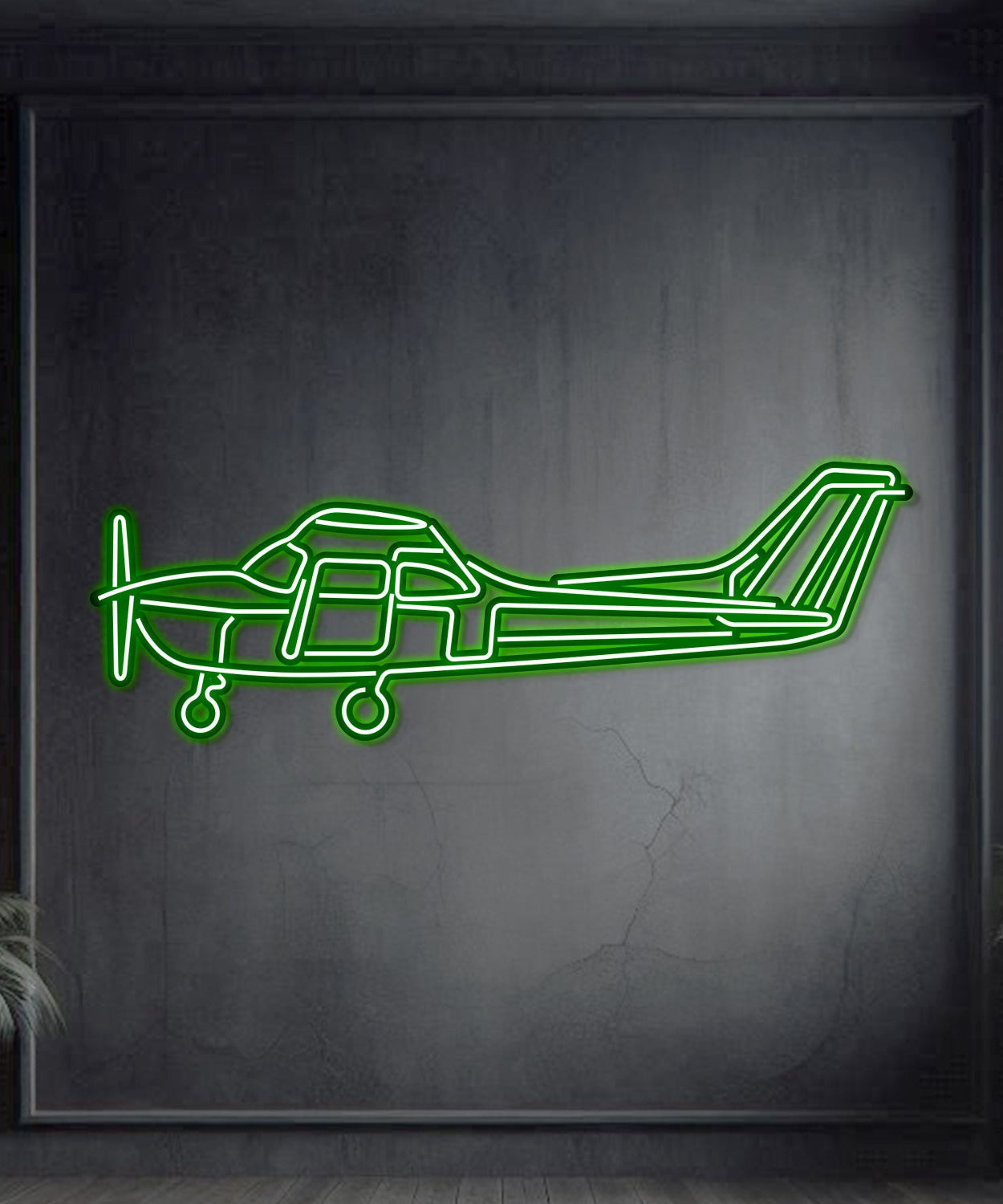 Skyhawk 172 Metall Neon Flugzeug Wandkunst - NCN0061
