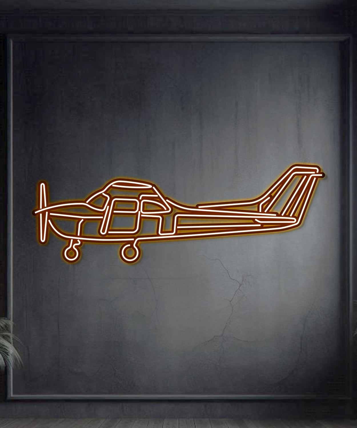 Skyhawk 172 Metall Neon Flugzeug Wandkunst - NCN0061