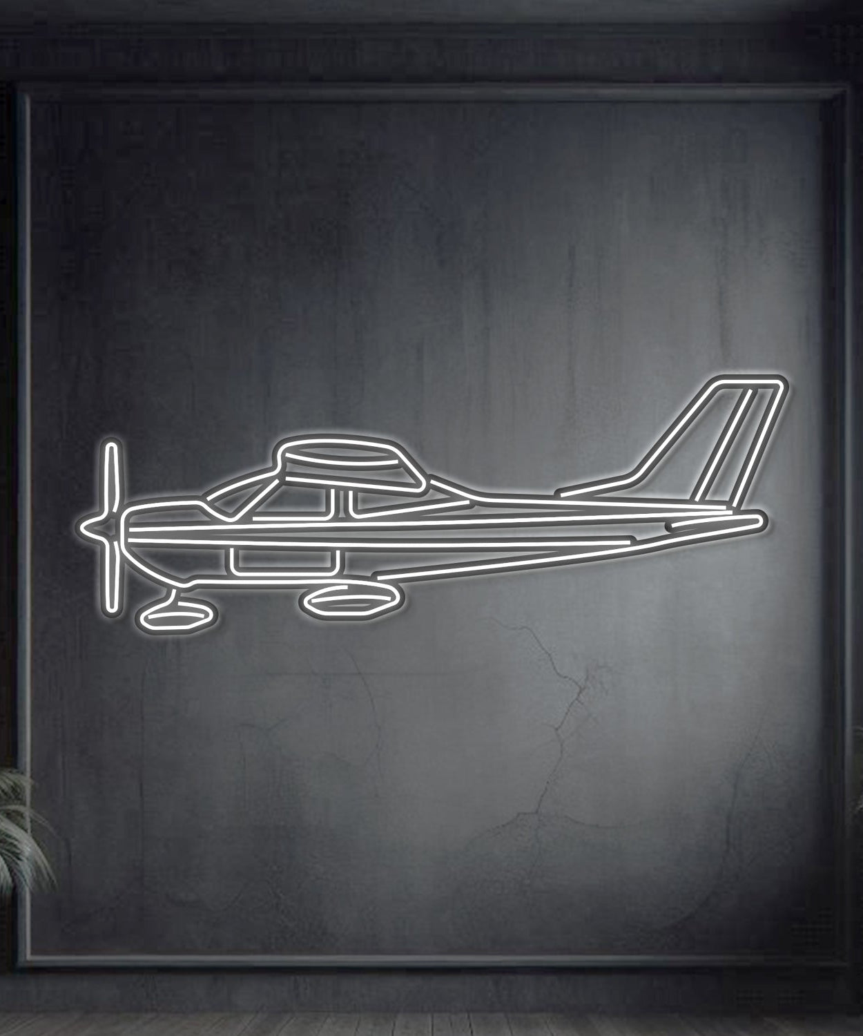 177A Neon-Flugzeug-Wandkunst aus Metall – NCN0001