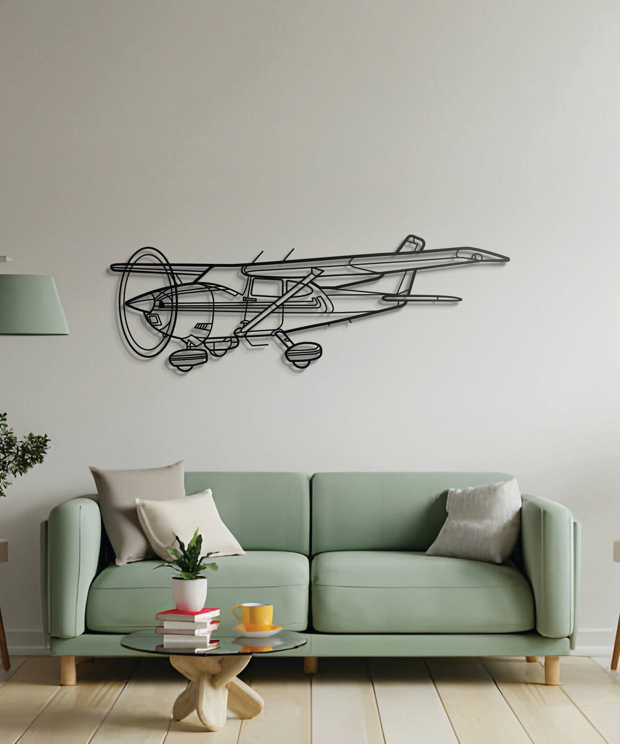 182Q Skylane Winkel-Metallflugzeug-Wandkunst - NCP0355