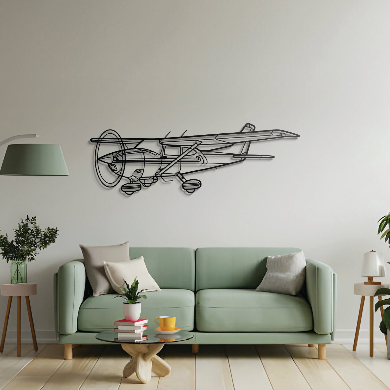 182Q Skylane Winkel-Metallflugzeug-Wandkunst - NCP0355